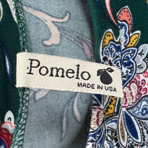 Pomelo Womens Tunic Top Medium Green Floral‎ 3/4 Sleeve Pullover Shirt - Picture 6 of 10